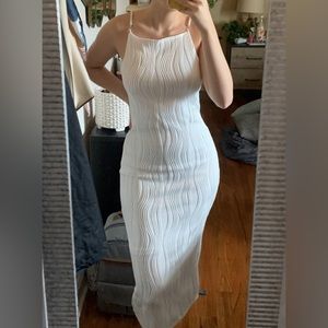 Rihoas The Water Ripple Textured Pearl Straps Cami Dress